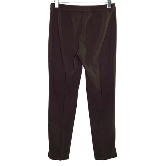 St. John 4 Chocolate Brown Flat Front Side Zip Tapered Trousers Country Club - Picture 2 of 8